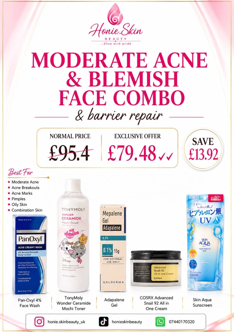 Moderate acne & blemish face combo deal card