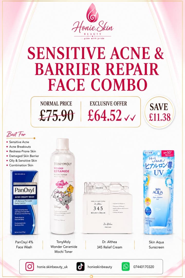 Sensitive acne & barrier repair face combo